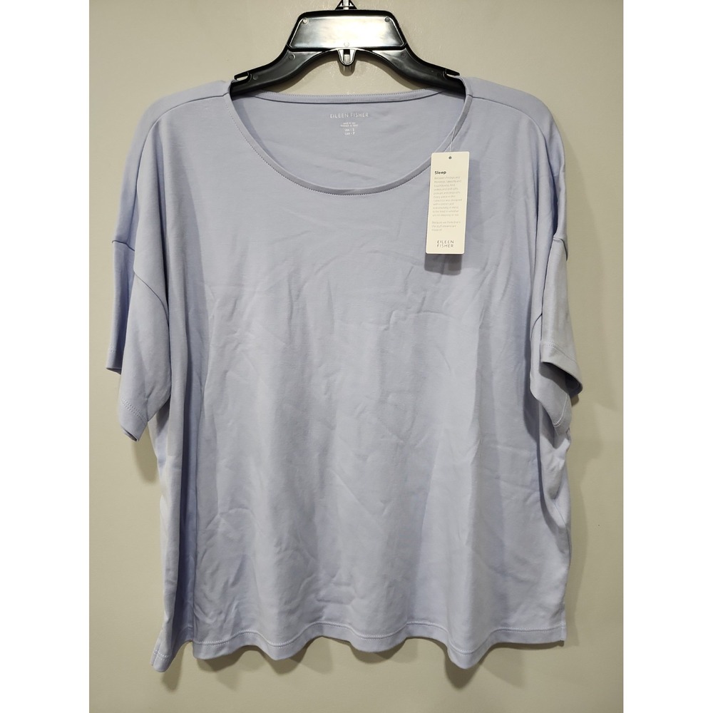 Eileen Fisher NWT Sleep Top Womens S Lt. Blue  100% Organic Cotton Box Top New